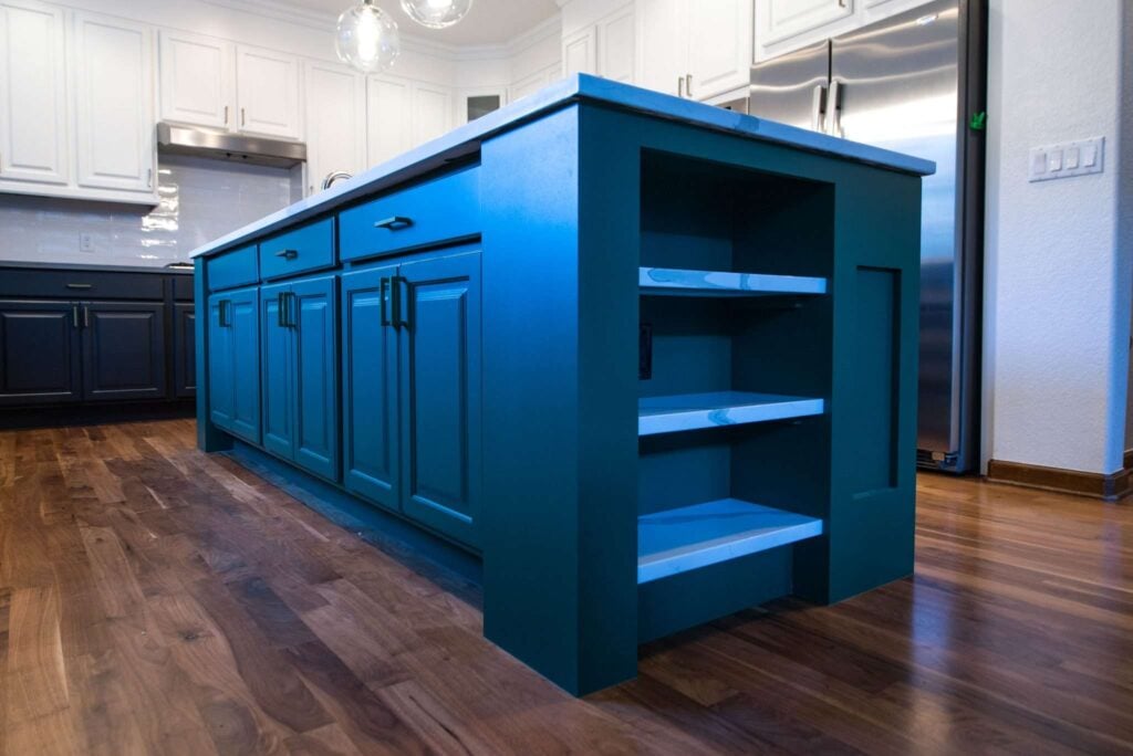 painting kitchen cabinets near denver blue