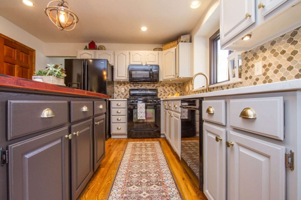 painting kitchen cabinets near denver two tone
