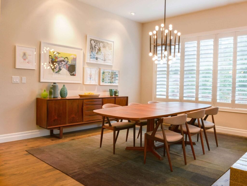 interior painter near denver completing an interior repaint that painted a dining room