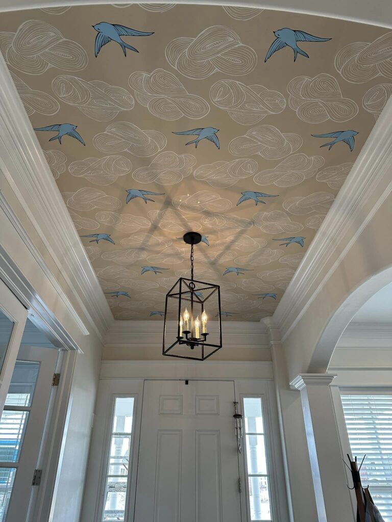 ceiling wallpaper installation near denver of birds flying